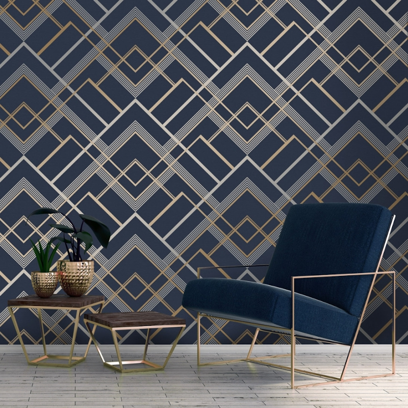 Contoh Motif Wallpaper Dinding - Geometric Wallpapwr , HD Wallpaper & Backgrounds