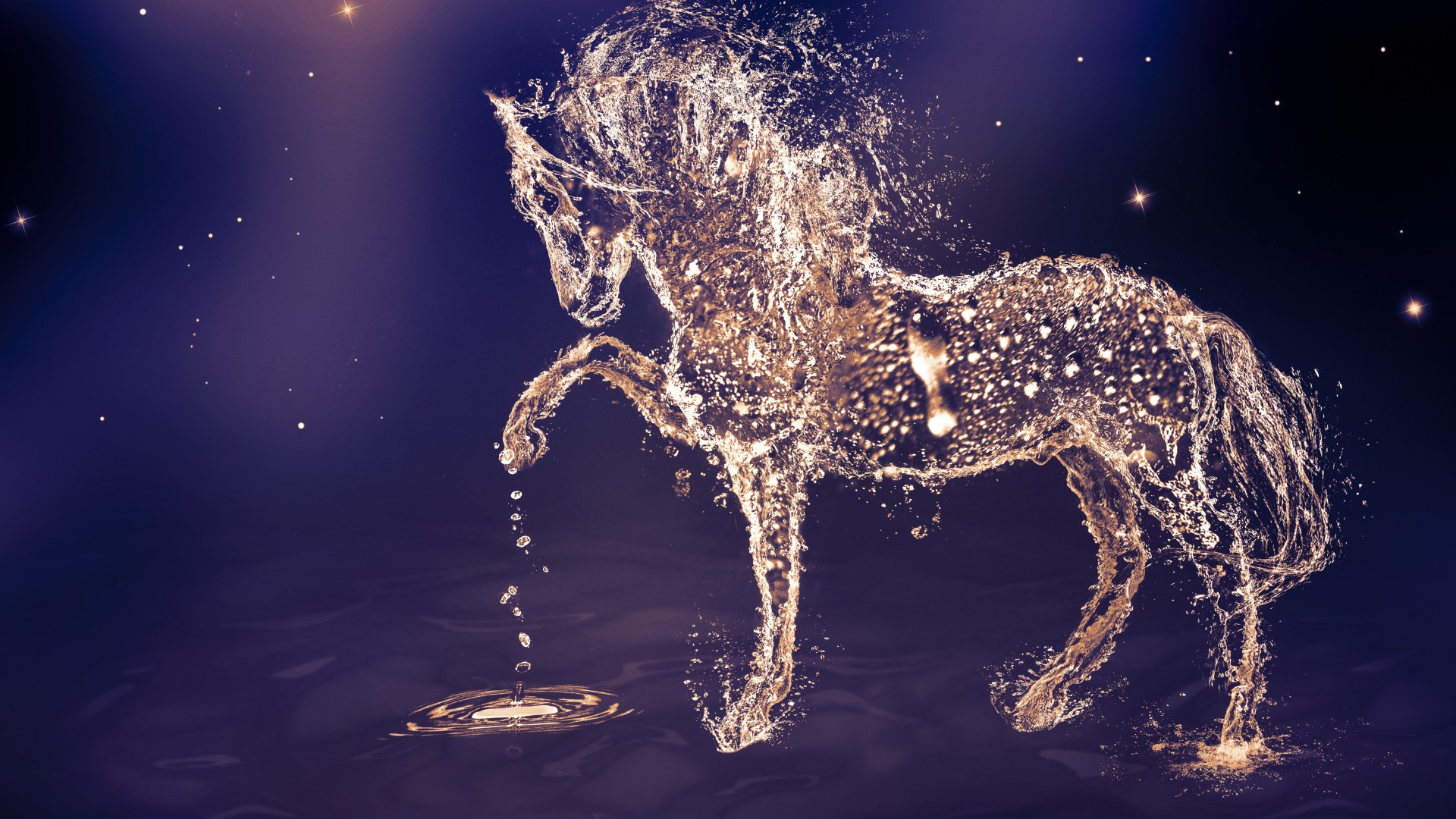 Artistic Water Horse Wallpaper - Galaxy Room For Girls , HD Wallpaper & Backgrounds