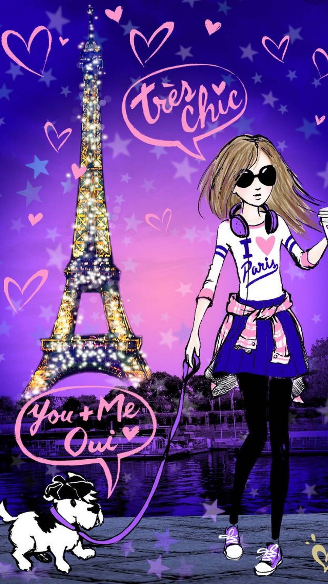 Cute Girly Backgrounds For Android With High-resolution - Cute Paris Wallpaper Girl , HD Wallpaper & Backgrounds
