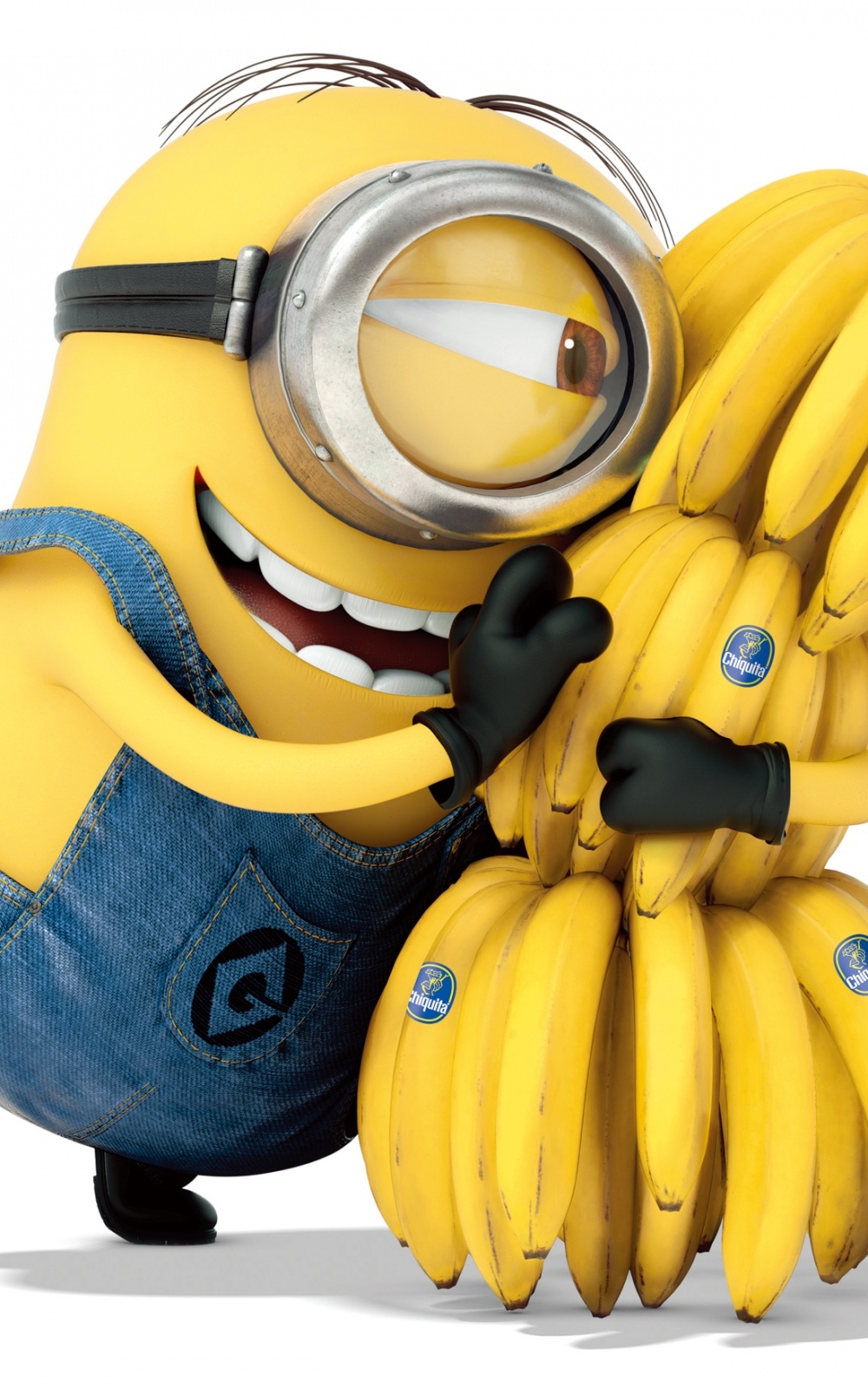 Me Minion Hugging Bananas Android Wallpaper Free Download - Les Minions Banana , HD Wallpaper & Backgrounds