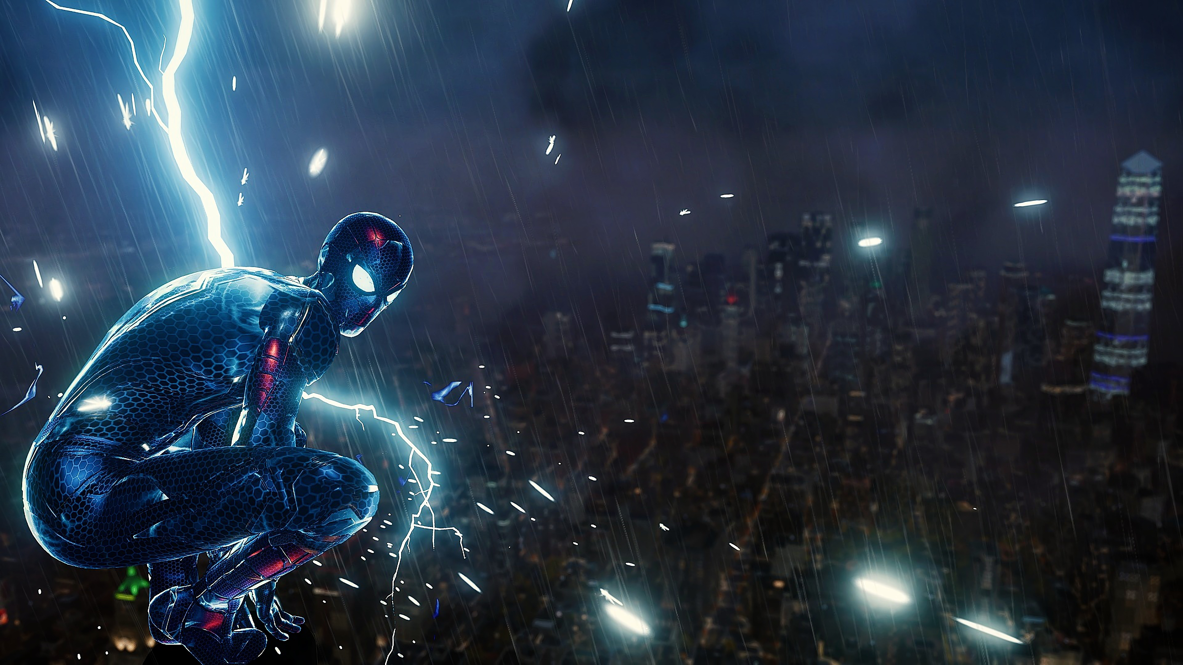 Spider-man Ps4 Wallpaper Night Lighting - Spider Man The Heist , HD Wallpaper & Backgrounds