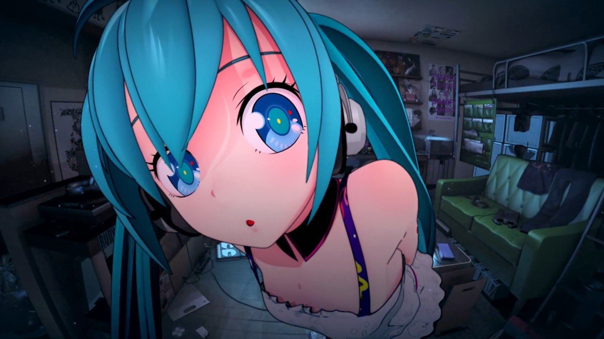 Girl Hatsune Miku Vocaloid - Hatsune Miku Wallpaper 3d , HD Wallpaper & Backgrounds