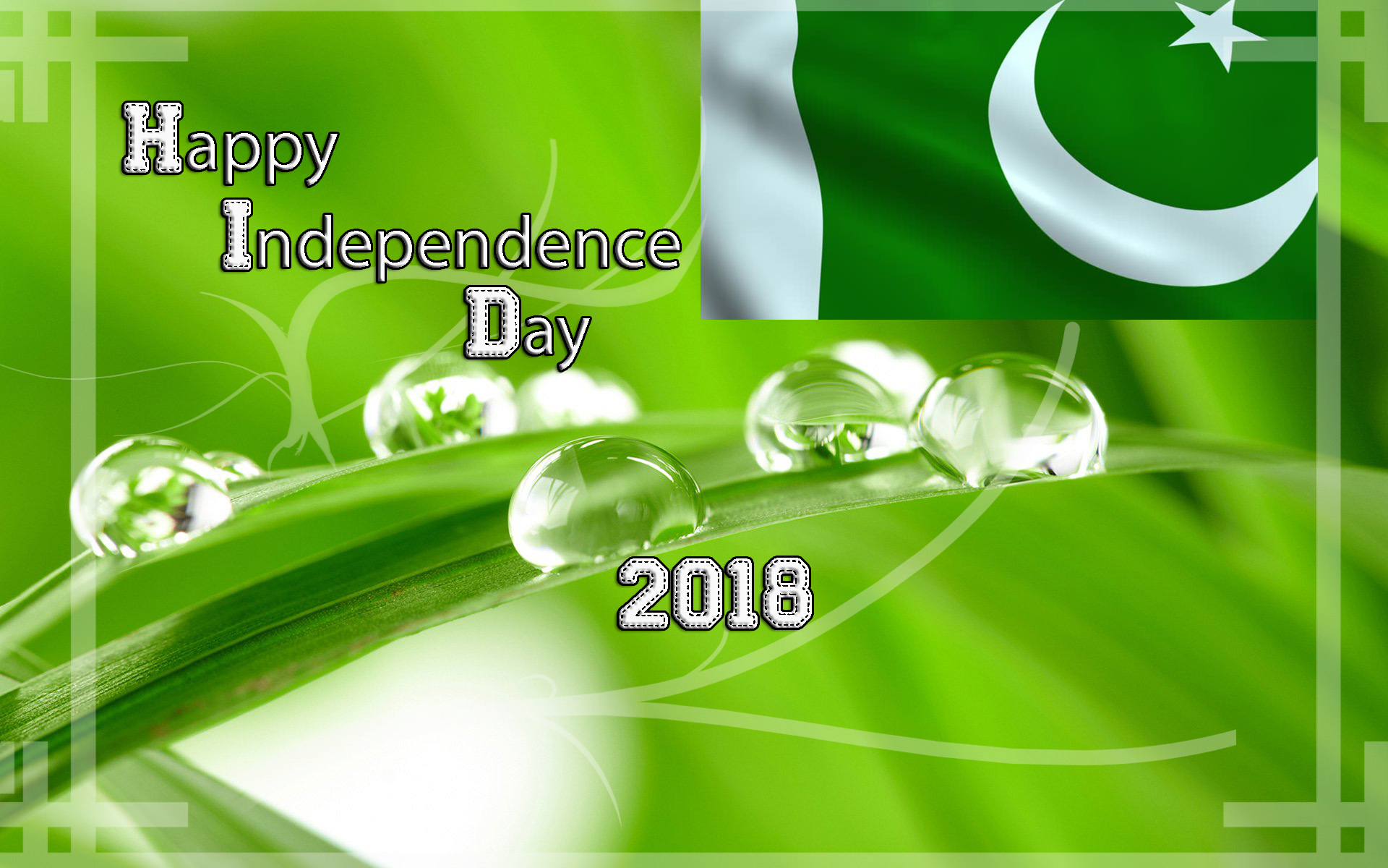 Pakistan Independence Day Wallpaper Images Cards Posters - Drop Of Water On Leaf , HD Wallpaper & Backgrounds