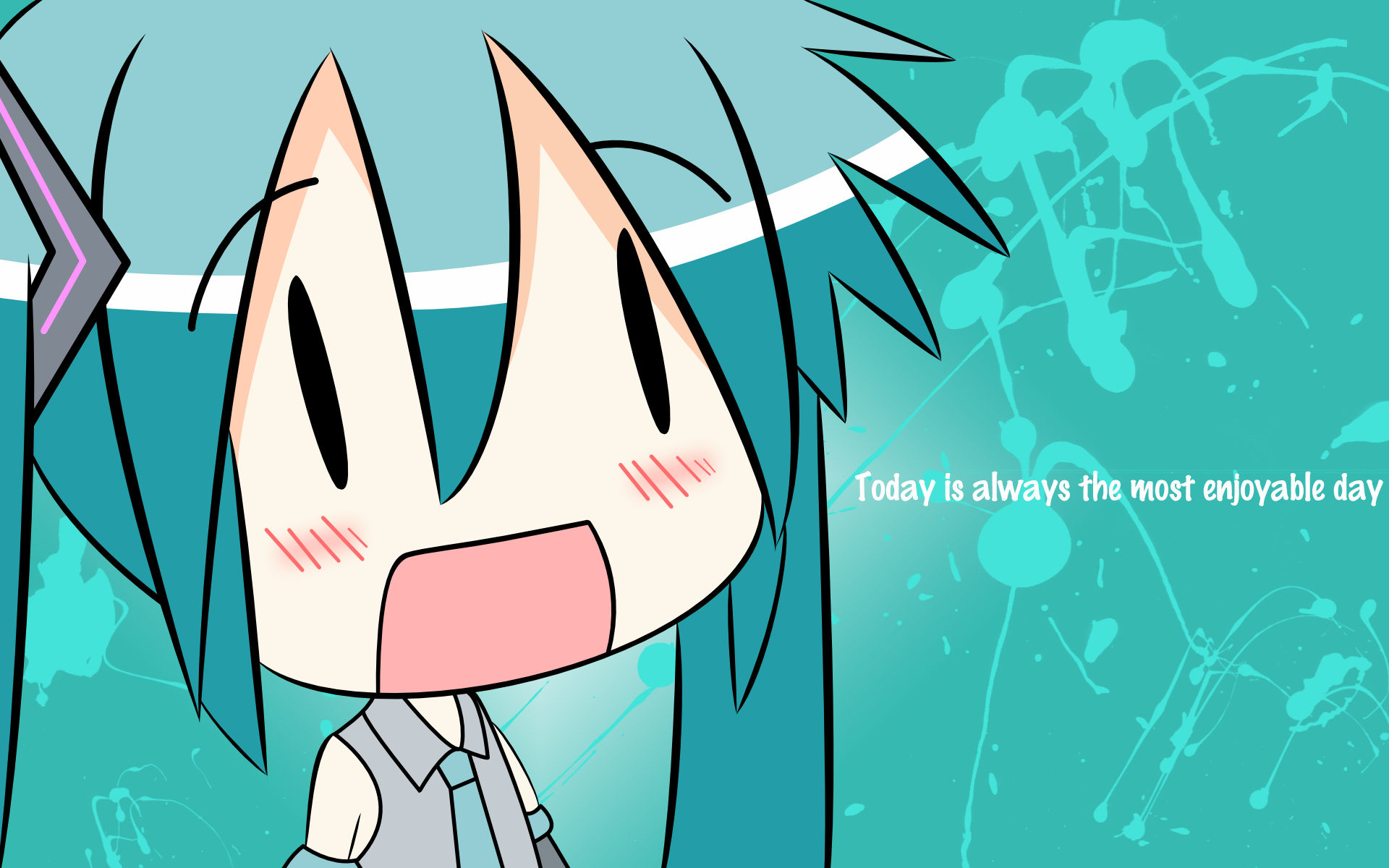 Download - Hatsune Miku Chibi Easy , HD Wallpaper & Backgrounds