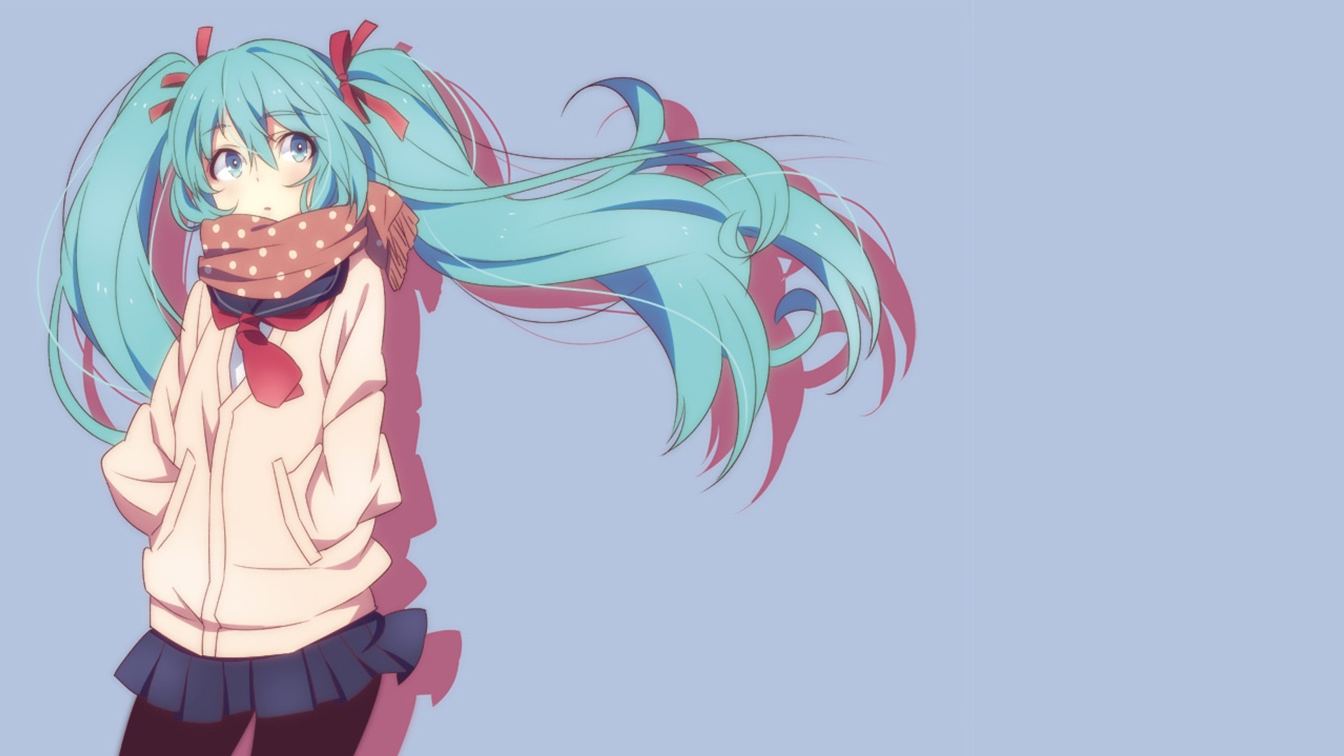 Hatsune Miku Wallpaper - Happy Anime Girl Background , HD Wallpaper & Backgrounds