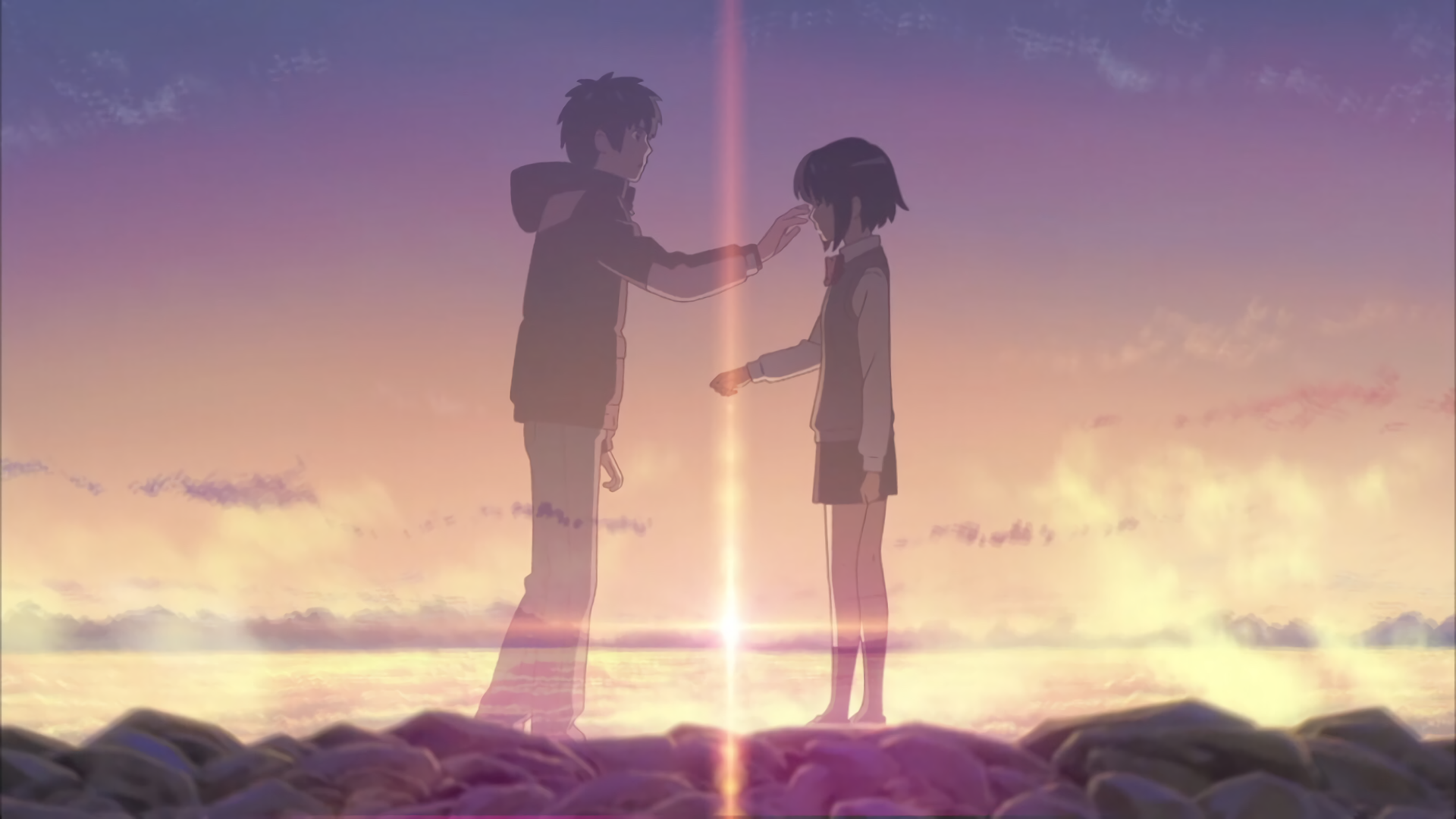 Anime Your Name Mitsuha Miyamizu Taki Tachibana Kimi - Kimi No Na Wa Wallpaper Taki , HD Wallpaper & Backgrounds