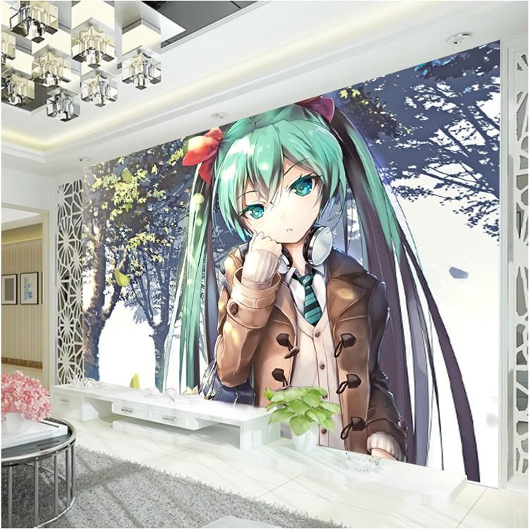 Hatsune Miku Wallpaper Custom 3d Photo Wallpaper For - 3d Wallpaper For Bedroom Walls Designs , HD Wallpaper & Backgrounds