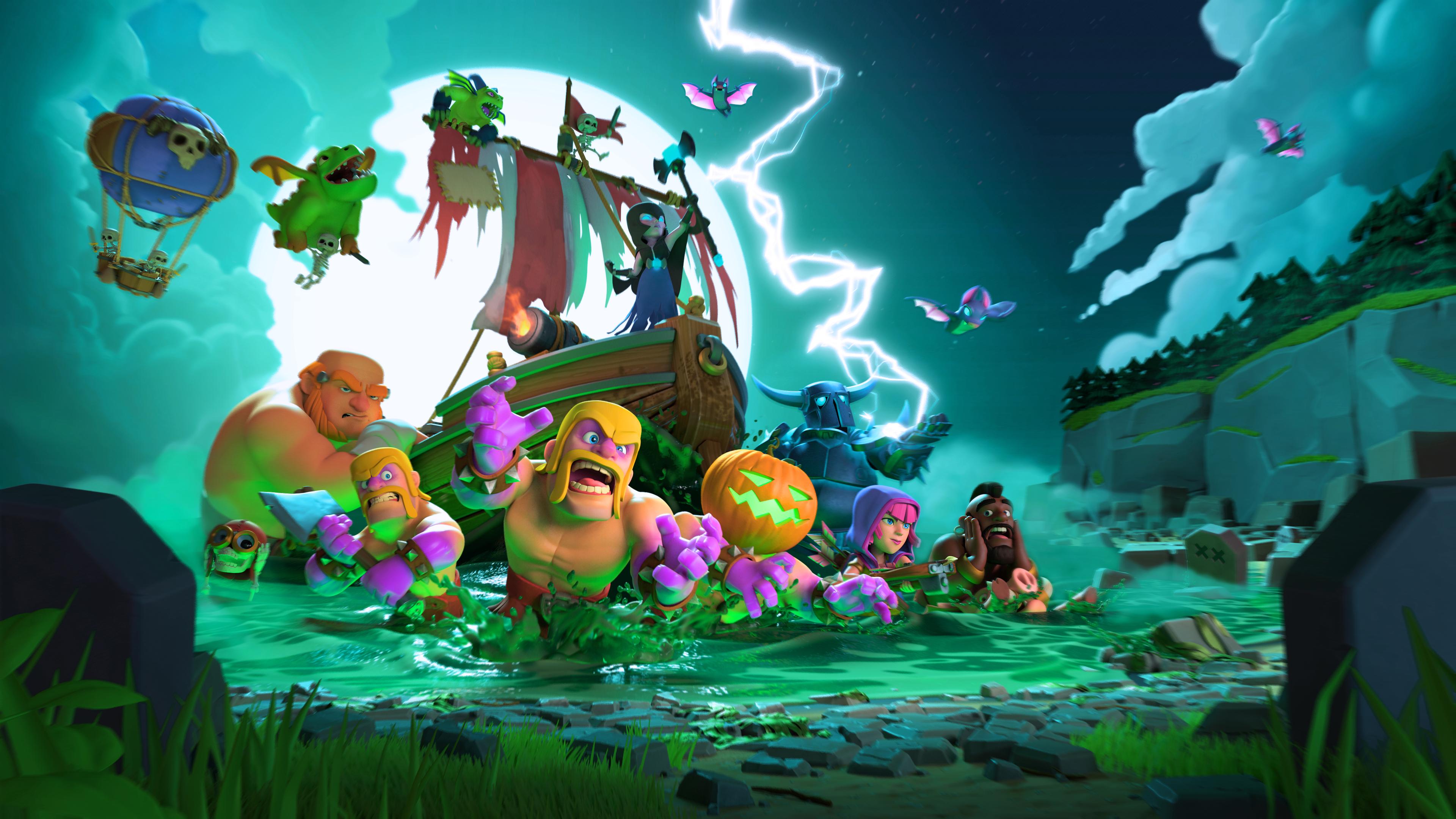 Clash Of Clans Halloween 4k - Clash Of Clans Loding Screen , HD Wallpaper & Backgrounds