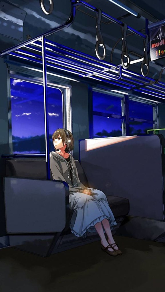 Anime Girl, Wagon, Sad Wallpaper For Android &amp - Sitting , HD Wallpaper & Backgrounds