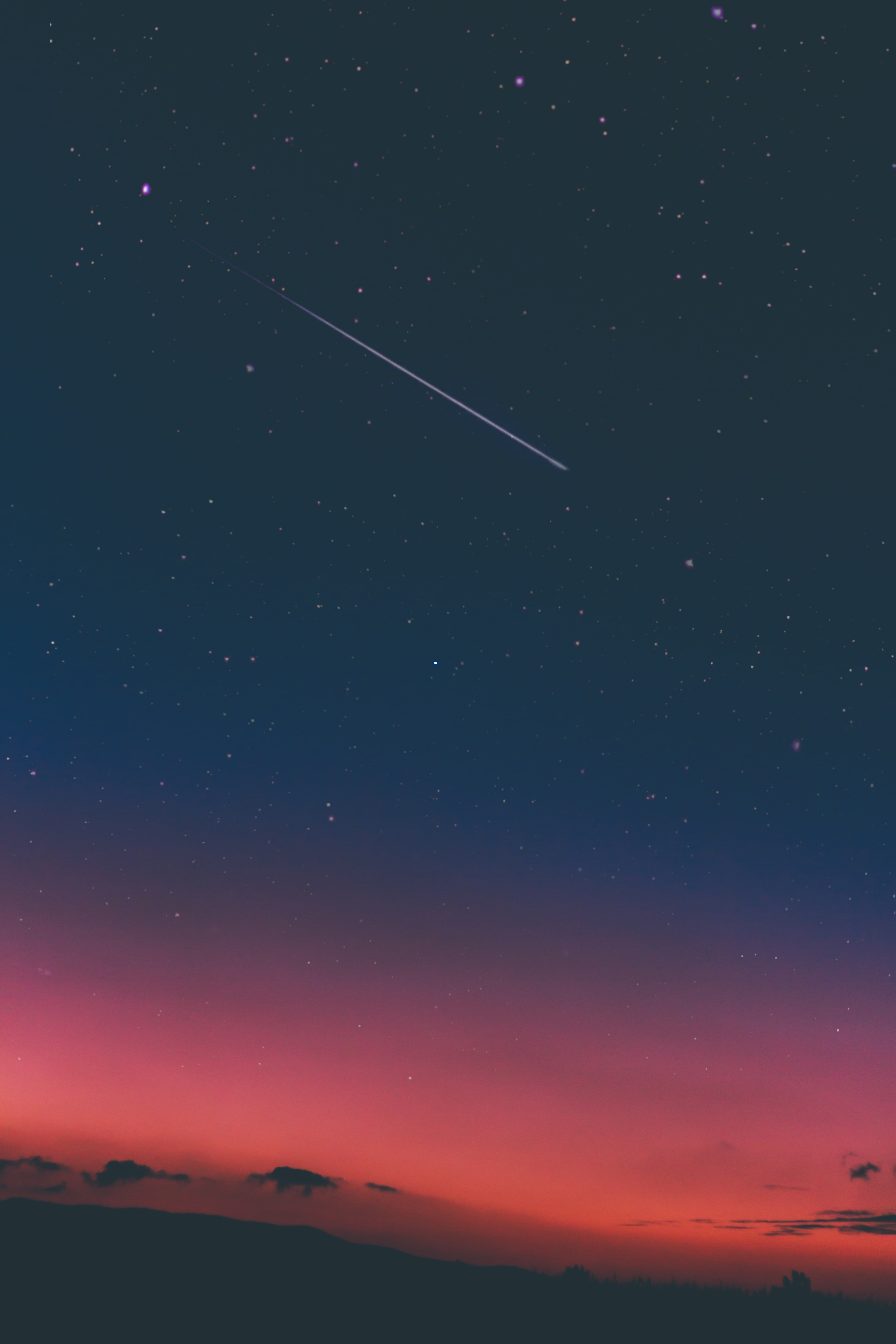 Night Sky Gradient Mobile Wallpaper - Aesthetic Shooting Star , HD Wallpaper & Backgrounds