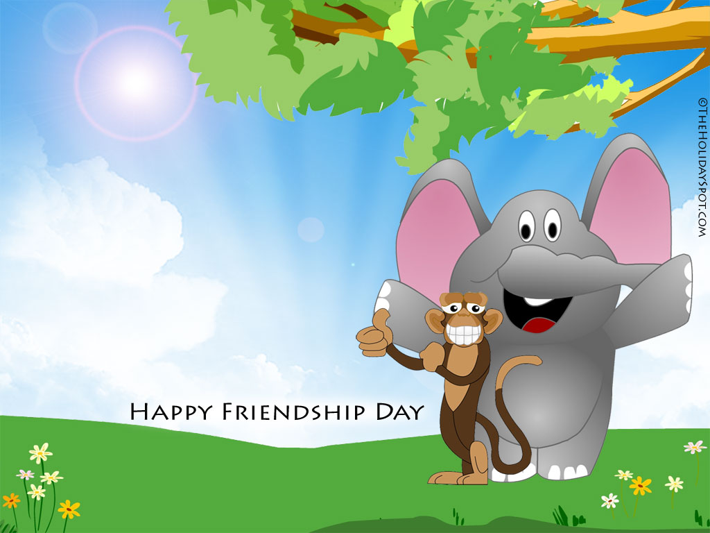 Two Animal Friends Wishing Happy Friendship Day - Friendship Wallpapers With Quotes , HD Wallpaper & Backgrounds