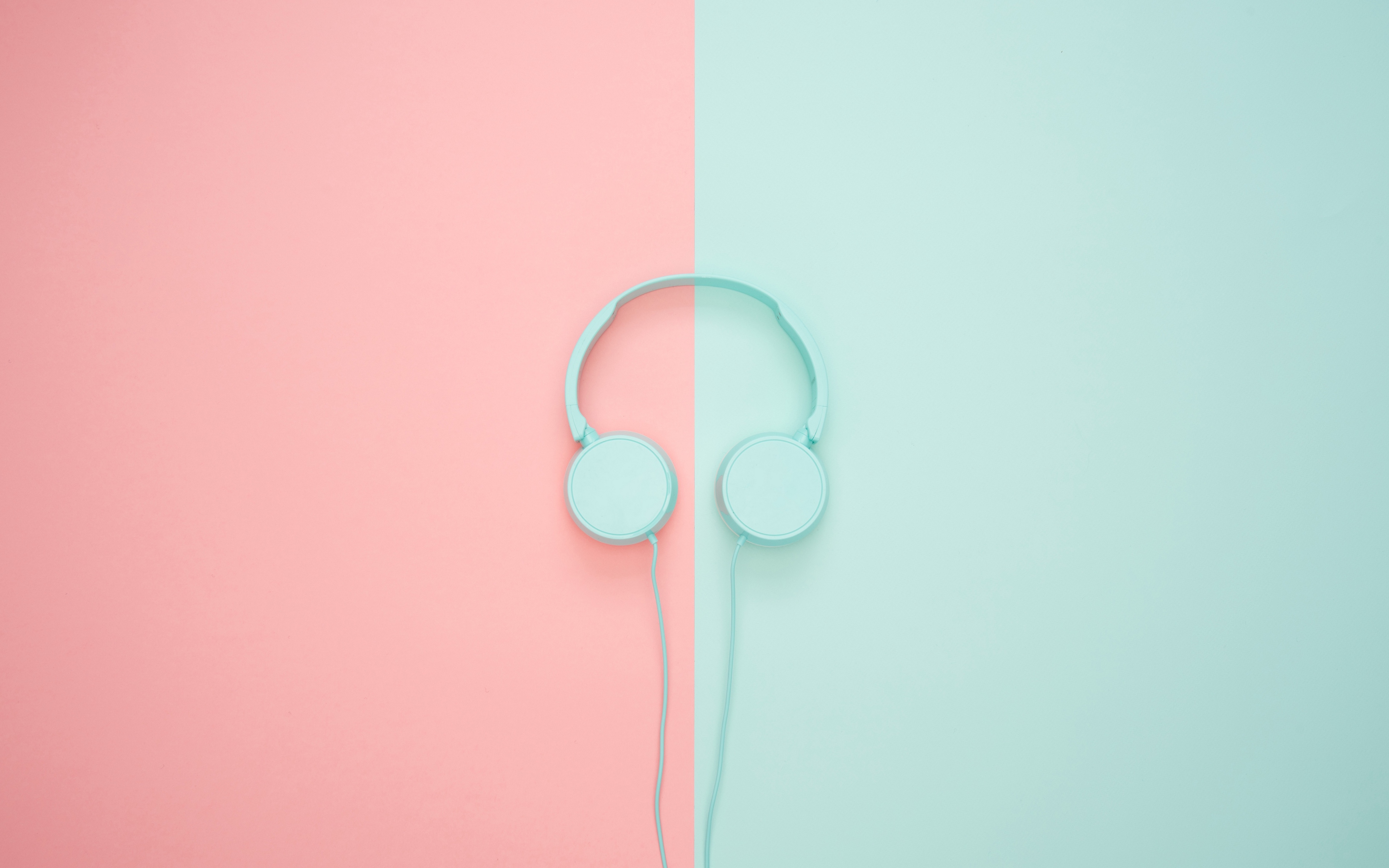 Wallpaper Headphones, Minimalism, Pastel, Pink - Pastel Desktop , HD Wallpaper & Backgrounds