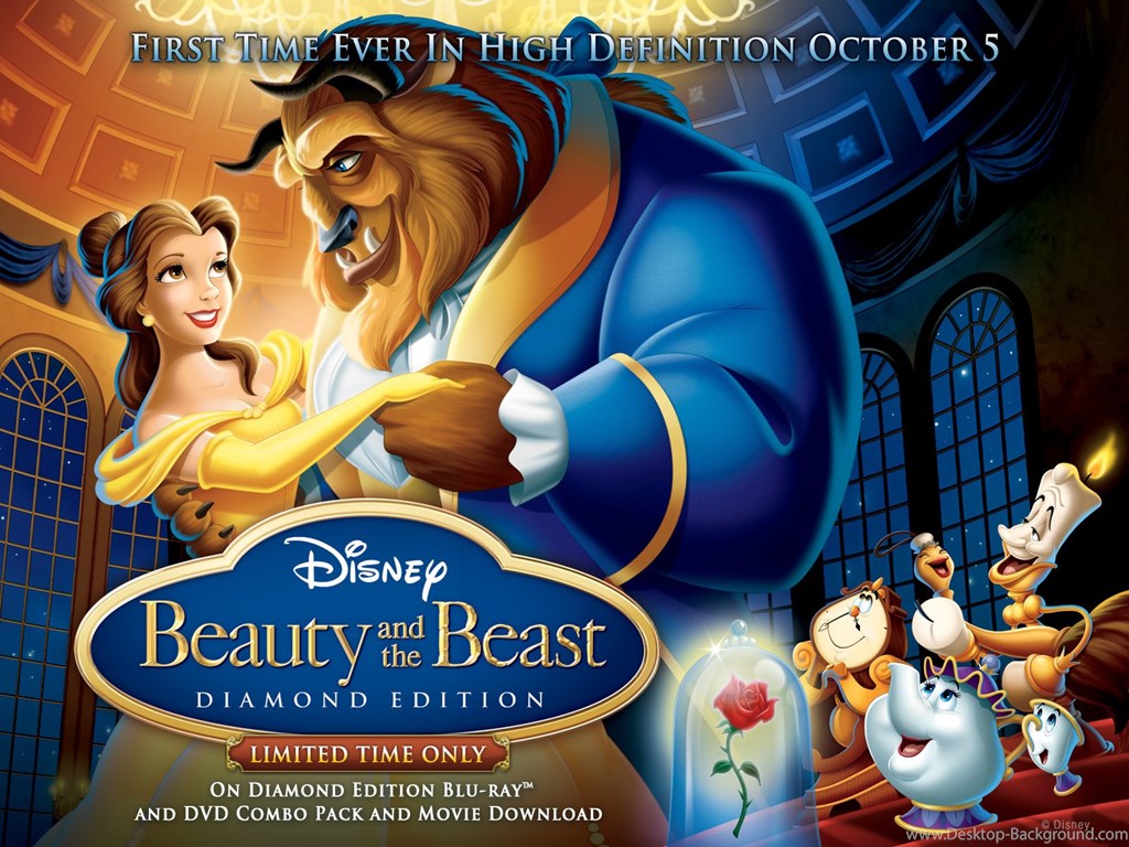 31 Beauty And The Beast Wallpaper Backgrounds Desktop - Beauty And The Beast 1991 Movie Poster , HD Wallpaper & Backgrounds