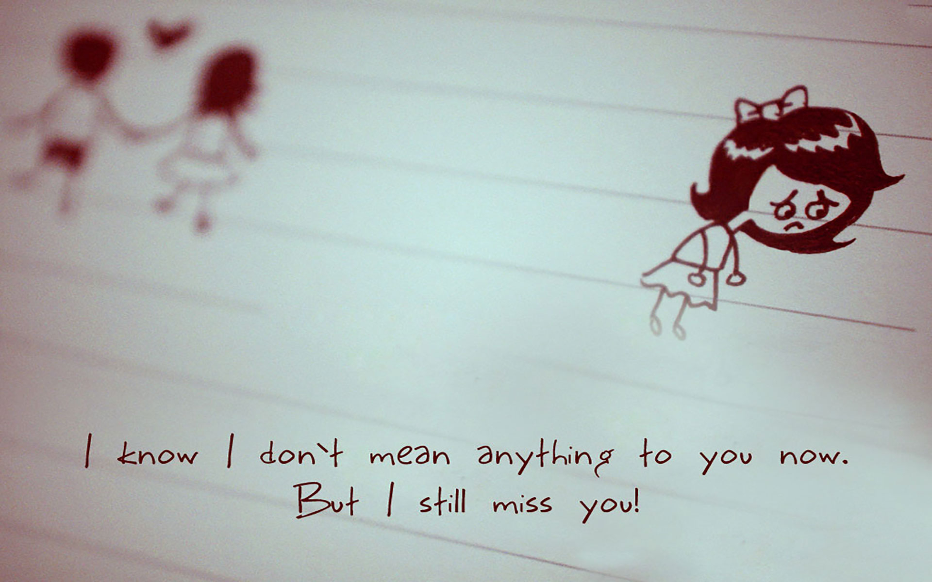 Love Couple Sketch With Quotes Couple Sketch With Love - Dont U Miss Me , HD Wallpaper & Backgrounds