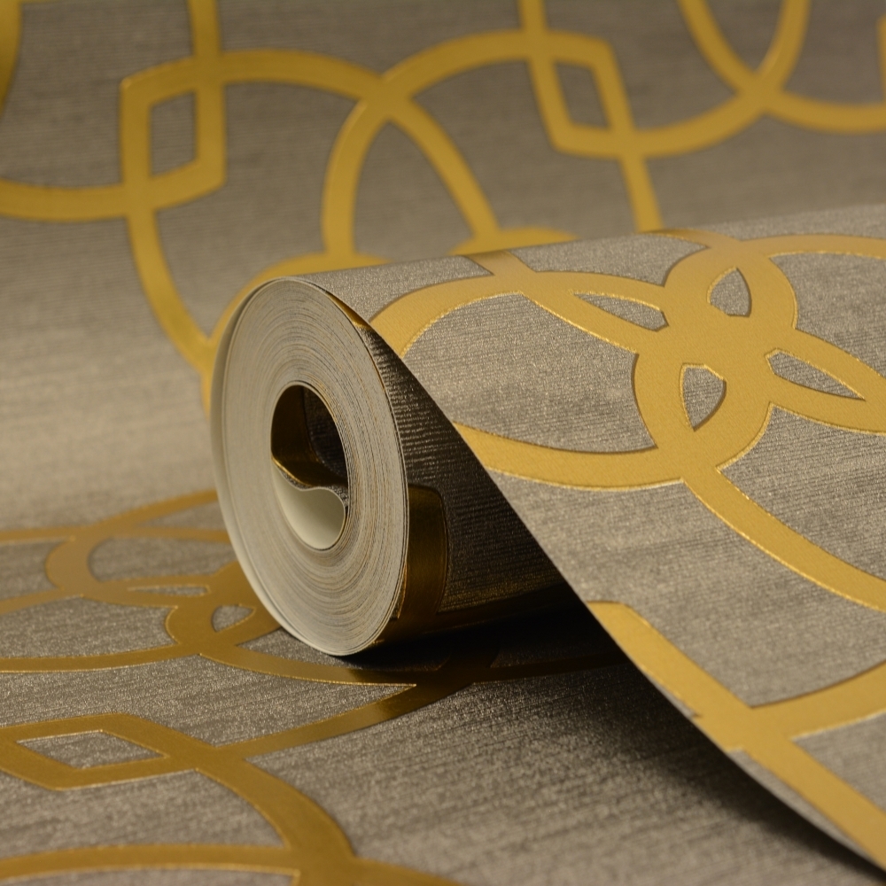 Precious Silks Marrakesh Wallpaper Warm Grey Gold - Yellow Grey And Brown , HD Wallpaper & Backgrounds