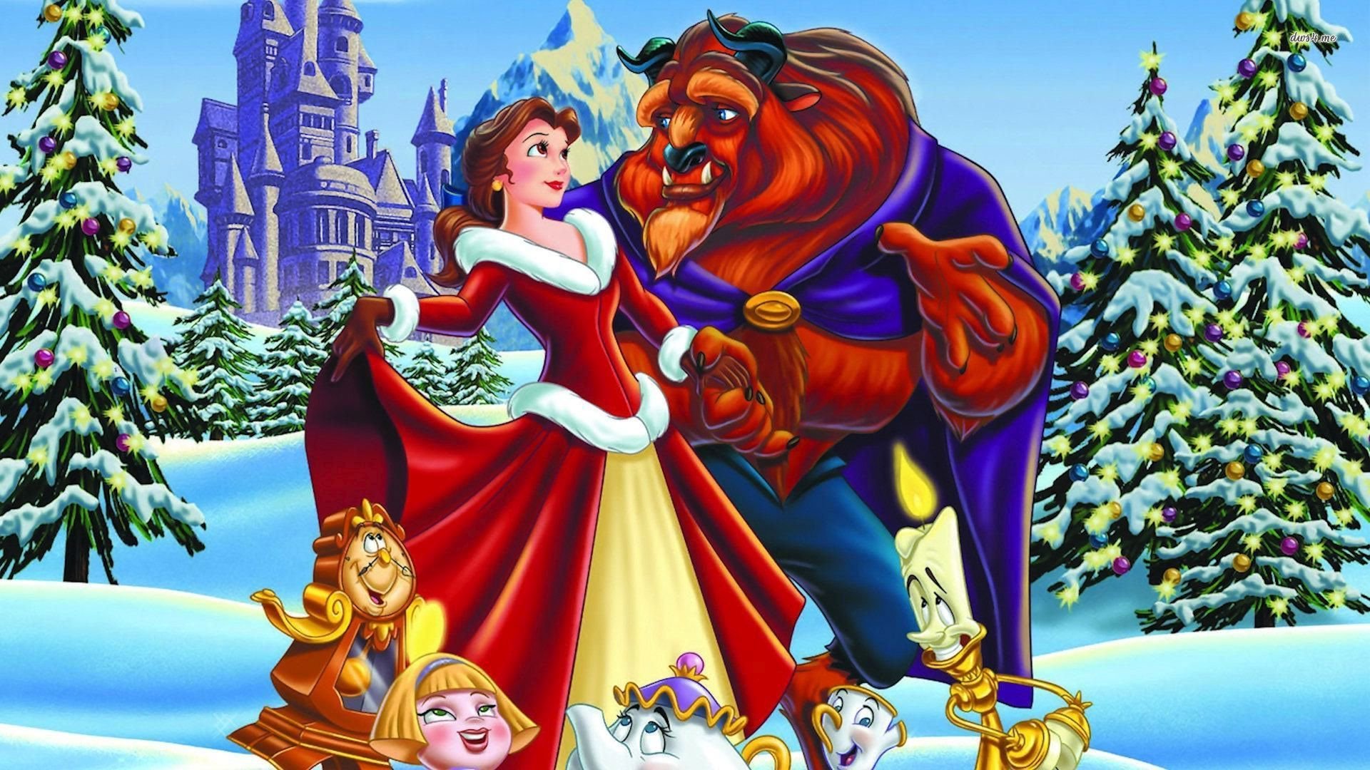More Wallpaper Collections - Beauty And The Beast Christmas Cartoon , HD Wallpaper & Backgrounds