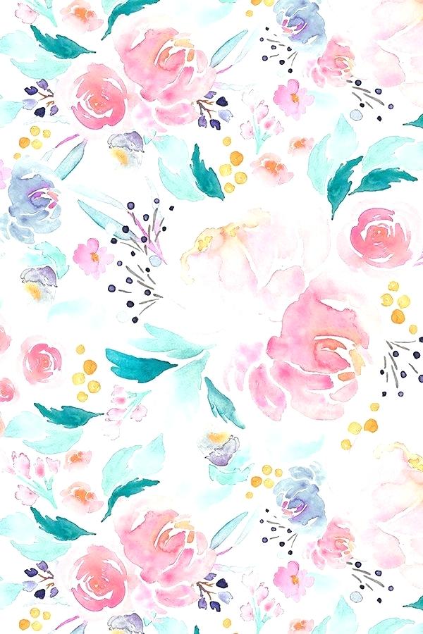 Pastel Wallpaper Mermaid Floral By Hand Painted Pastel - Cute Wallpapers Patterns , HD Wallpaper & Backgrounds