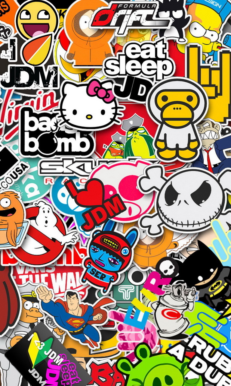 Iphone Sticker Bomb  Wallpaper Hd 39723 HD Wallpaper 