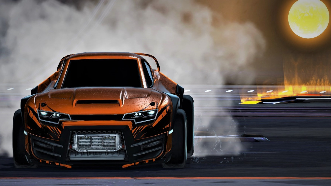 Wallpaper Orange Car, Rocket League Video Game - Supercar , HD Wallpaper & Backgrounds