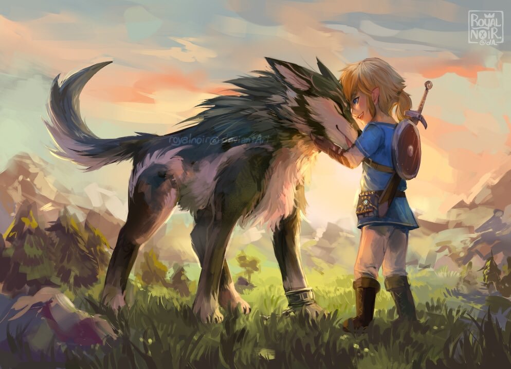 Loz Breath Of The Wild Wallpaper Imgur - Link And Wolf Link Breath Of The Wild , HD Wallpaper & Backgrounds