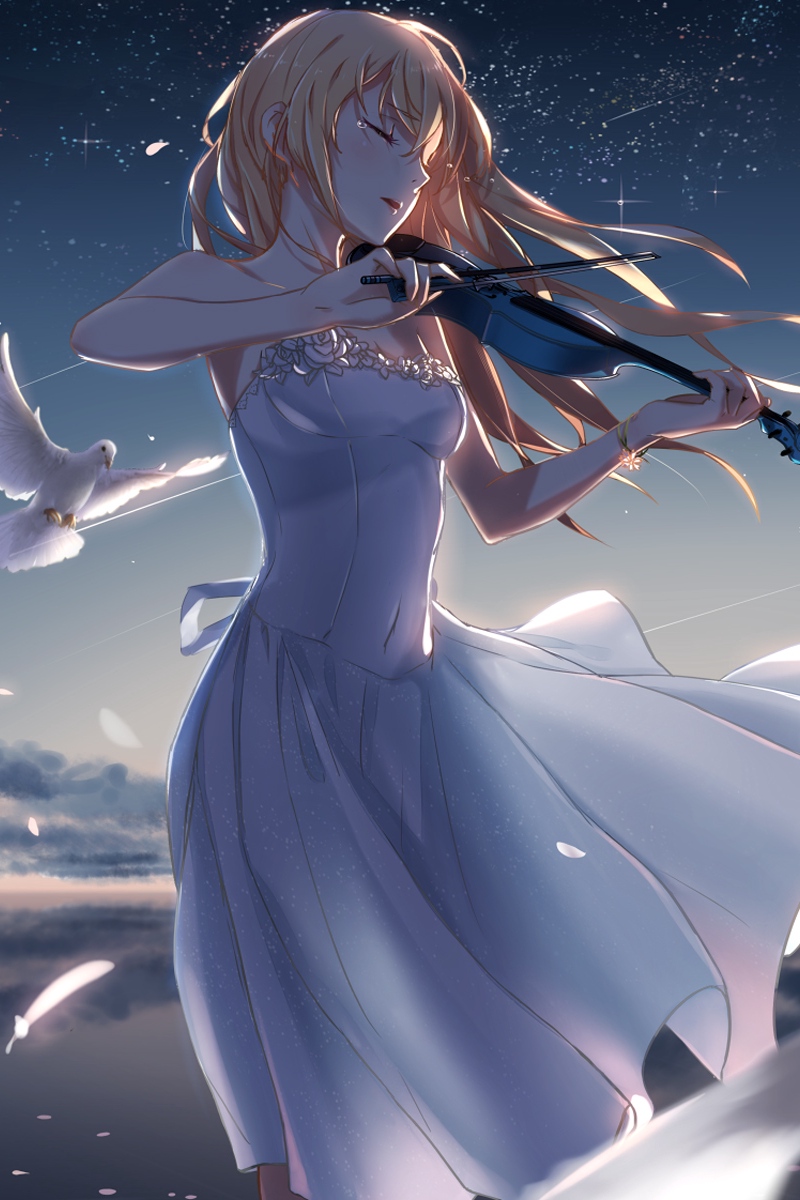 Wallpaper Shigatsu Wa Kimi No Uso, Kaori Miyazono, - Anime Iphone Wallpaper Your Lie In April , HD Wallpaper & Backgrounds