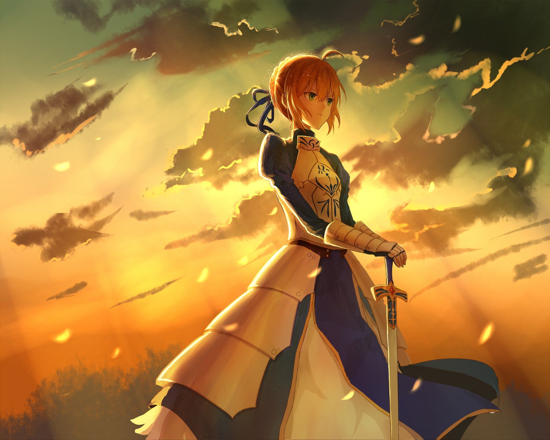 Anime, Fate Series, Saber, Sunset, Sword Wallpaper - Fate/stay Night , HD Wallpaper & Backgrounds
