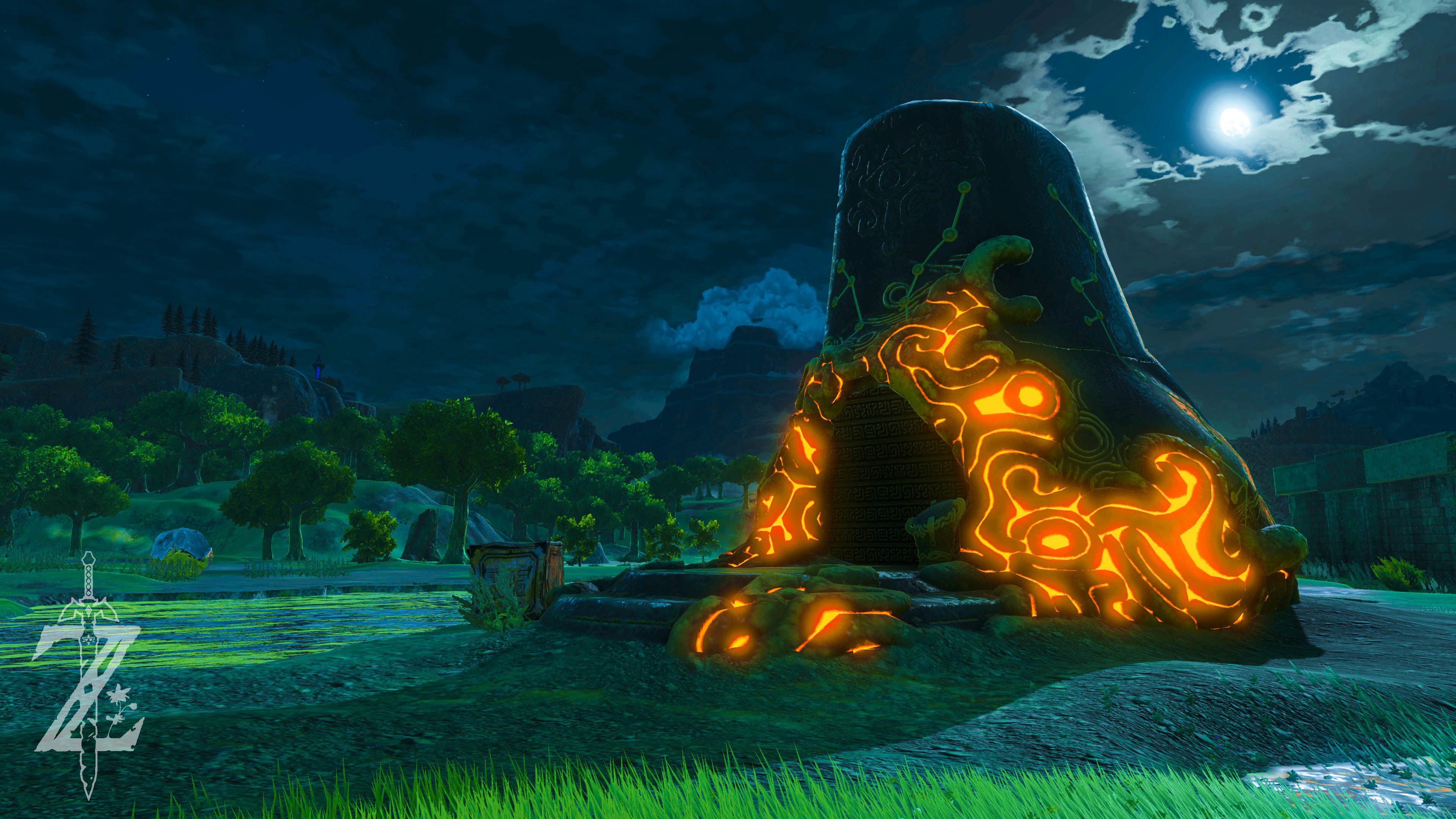 The Legend Of Zelda - Zelda Breath Of The Wild Night , HD Wallpaper & Backgrounds