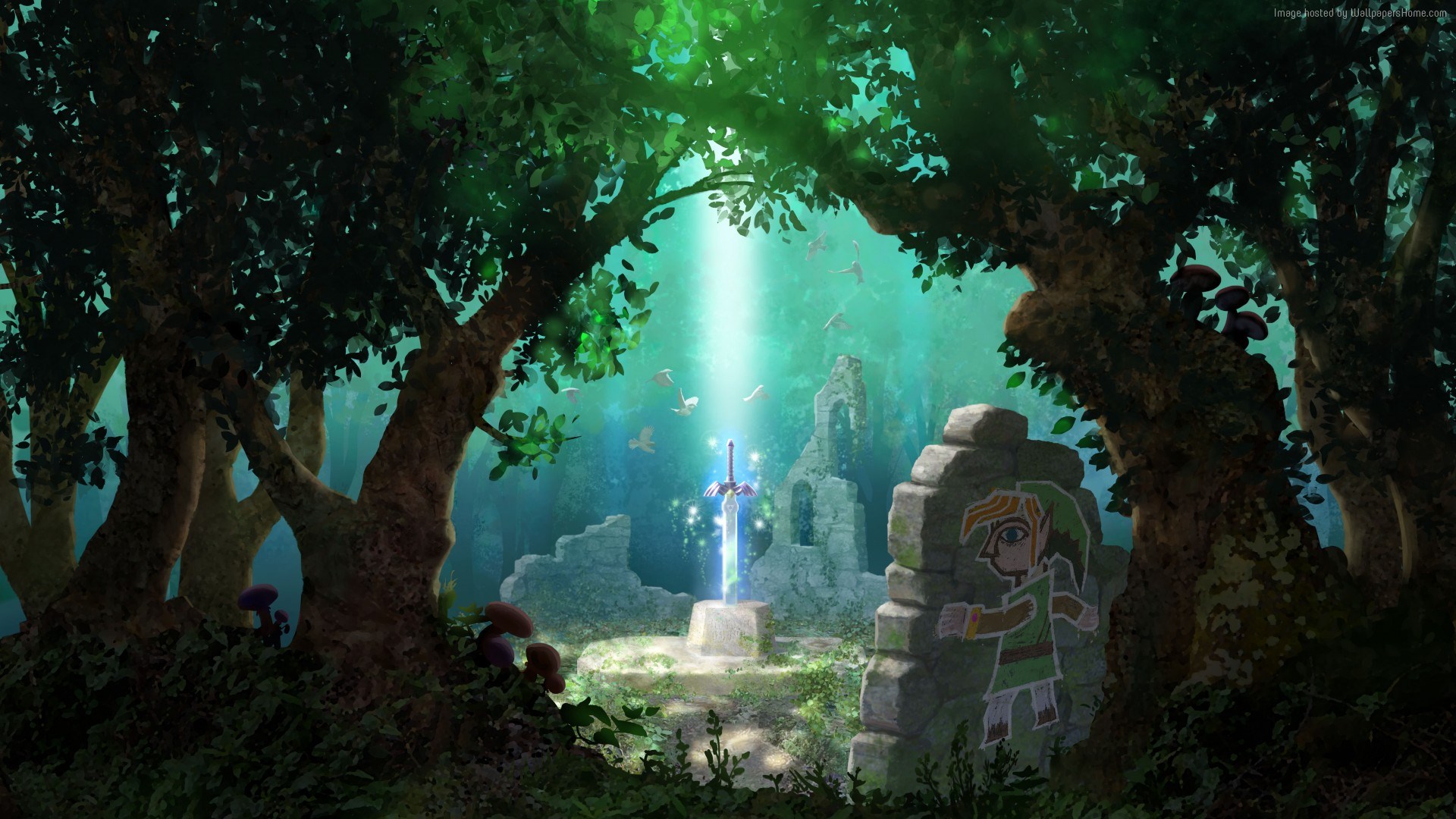 The Legend Of Zelda Wallpaper Art - Legend Of Zelda A Link Between Worlds , HD Wallpaper & Backgrounds