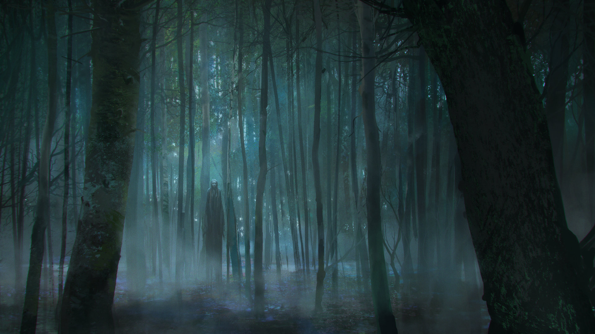 Creepy Dark Forest Wallpaper - Alone In A Forest , HD Wallpaper & Backgrounds