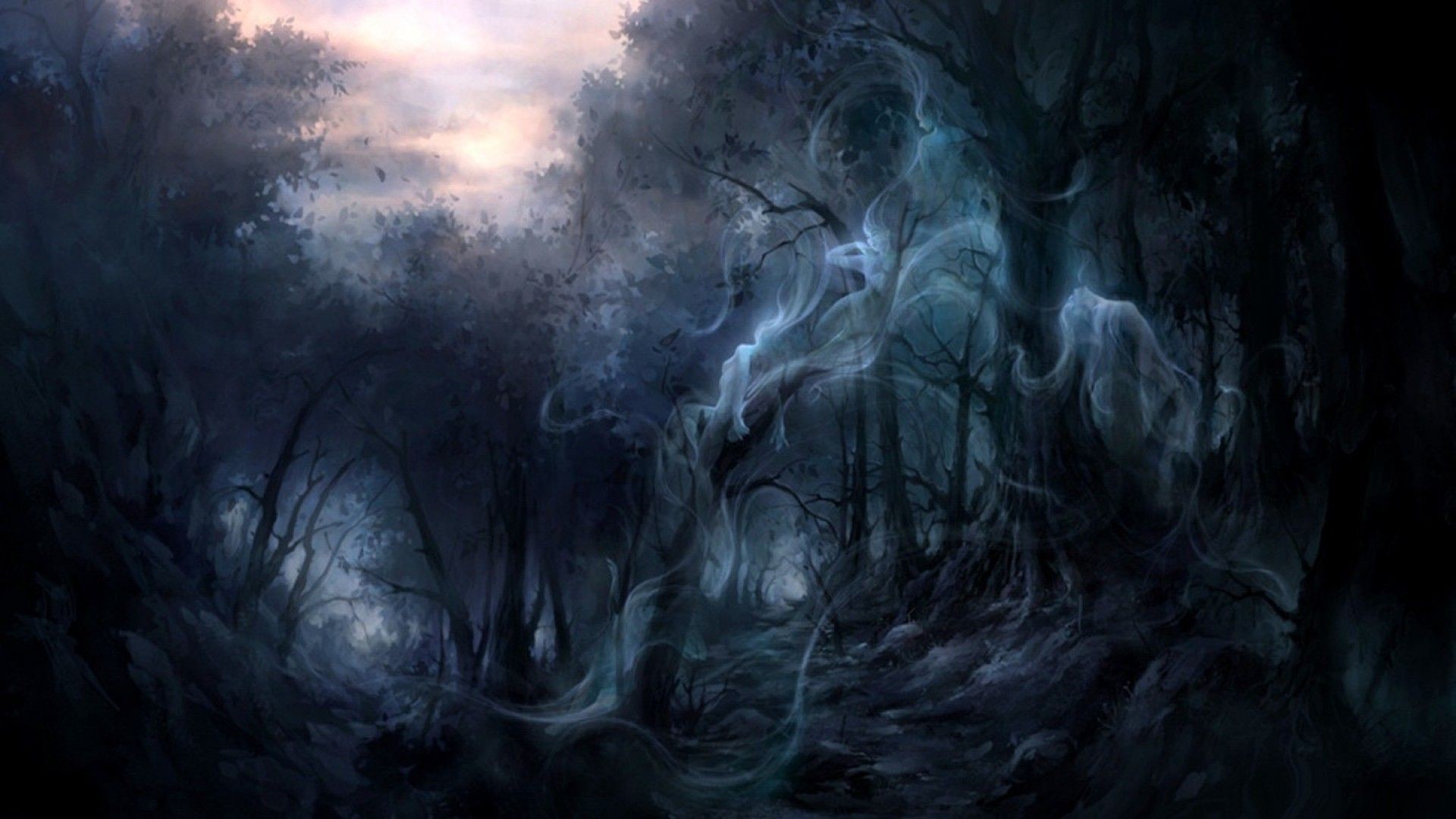 Creepy Dark Forest Background , HD Wallpaper & Backgrounds