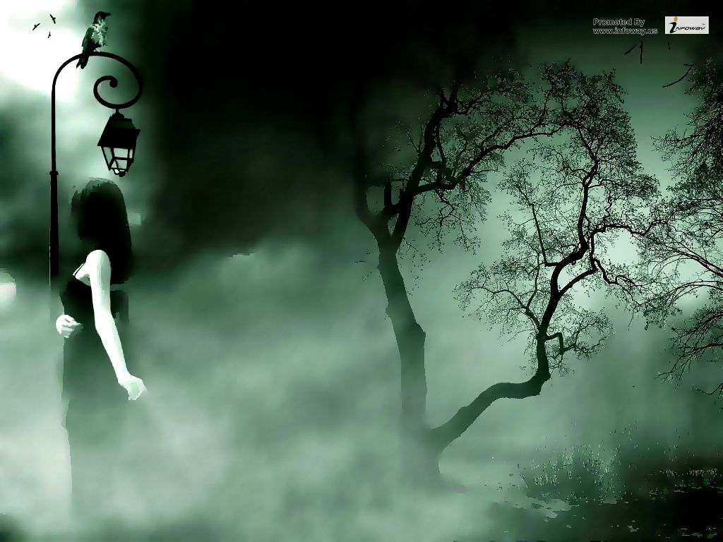 Leave Dark Forest Wallpaper - Girl In A Dark Forest , HD Wallpaper & Backgrounds