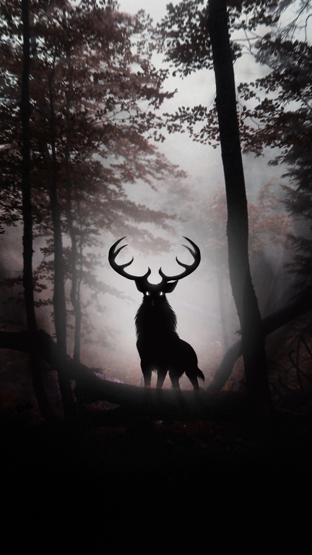 Dark Phone Background Free Download Pixelstalknet - Black And White Forest Deer , HD Wallpaper & Backgrounds