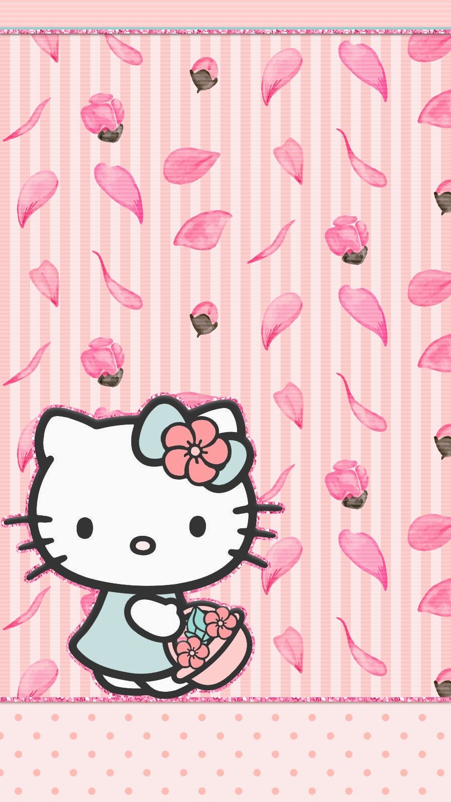 #cherry Blossom #wallpaper #iphone #android Hello Kitty - Samsung J2 Pro 2018 Case Cover , HD Wallpaper & Backgrounds