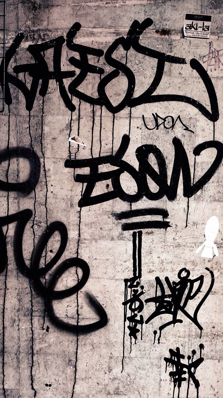 Download Graffiti Iphone Wallpapers - Black Graffiti Wallpaper Iphone , HD Wallpaper & Backgrounds