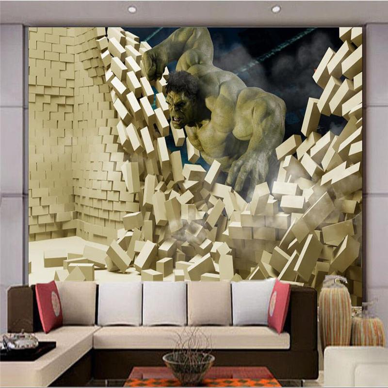Avengers Boys Bedroom Photo Wallpaper 3d Hulk Wall - Papel De Parede Sala De Cinema , HD Wallpaper & Backgrounds
