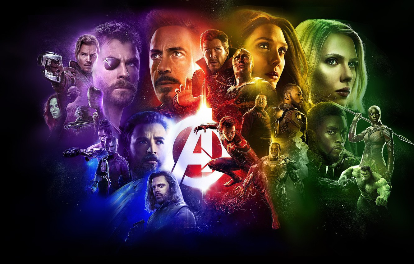 Photo Wallpaper Fiction, Collage, Black Background, - Avengers End Game , HD Wallpaper & Backgrounds