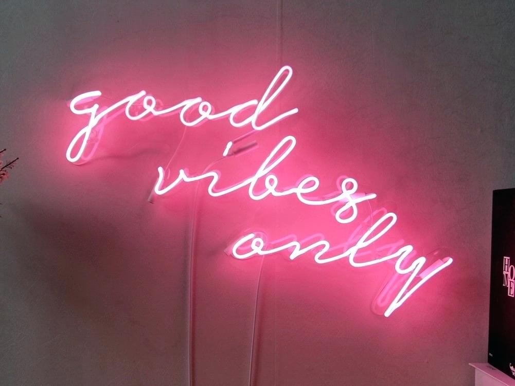 Good Vibes Only Real Glass Neon Sign For Bedroom Garage - Neon Sign , HD Wallpaper & Backgrounds