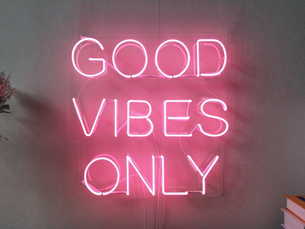 Good Vibes Only Real Glass Neon Sign For Bedroom Garage - Neon Lights ...