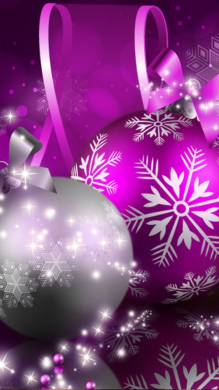 Download The Android Silver Pink Wallpaper - Purple Christmas Wallpaper Mobile , HD Wallpaper & Backgrounds