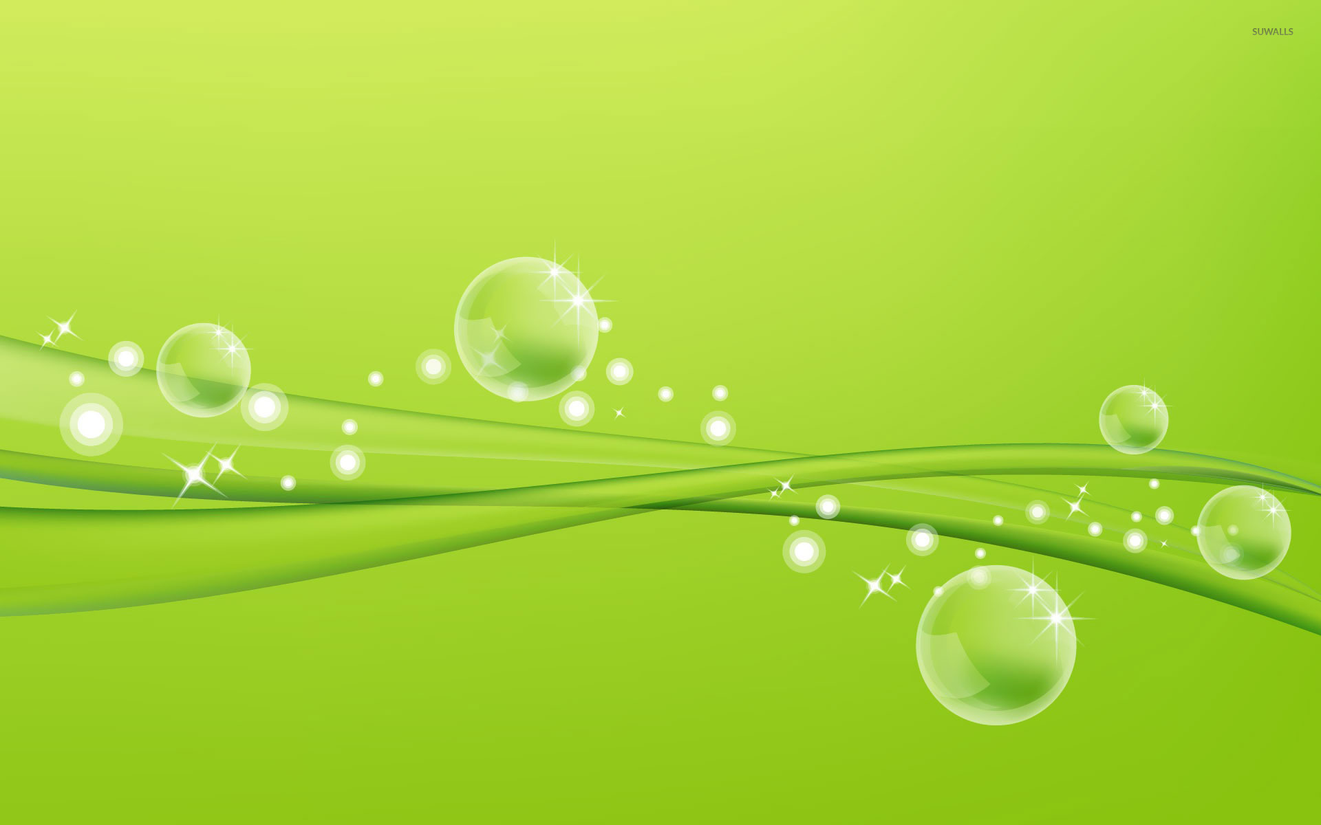 Green Waves And Bubbles Wallpaper - Bubbles Waves , HD Wallpaper & Backgrounds