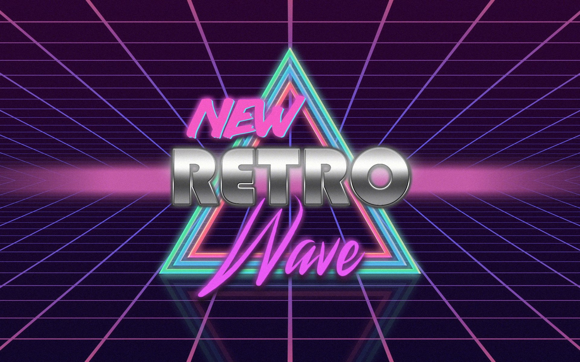 Retro Style Neon 1980s Vintage Digital Art Synthwave - Synthwave Wallpaper 1920 X 1200 , HD Wallpaper & Backgrounds