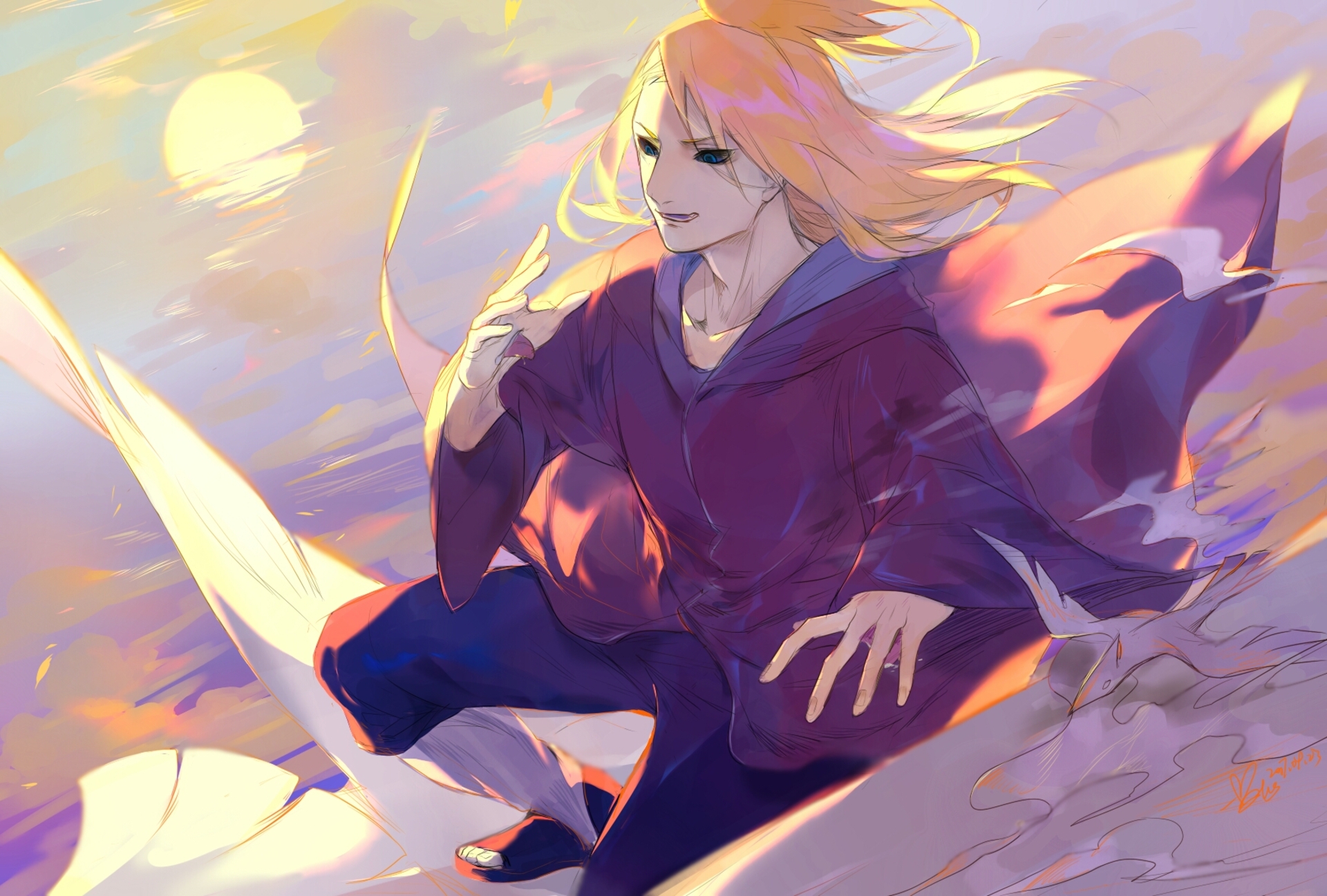 Anime Naruto Deidara Hd Wallpaper Background Image - Anime Naruto Deidara , HD Wallpaper & Backgrounds