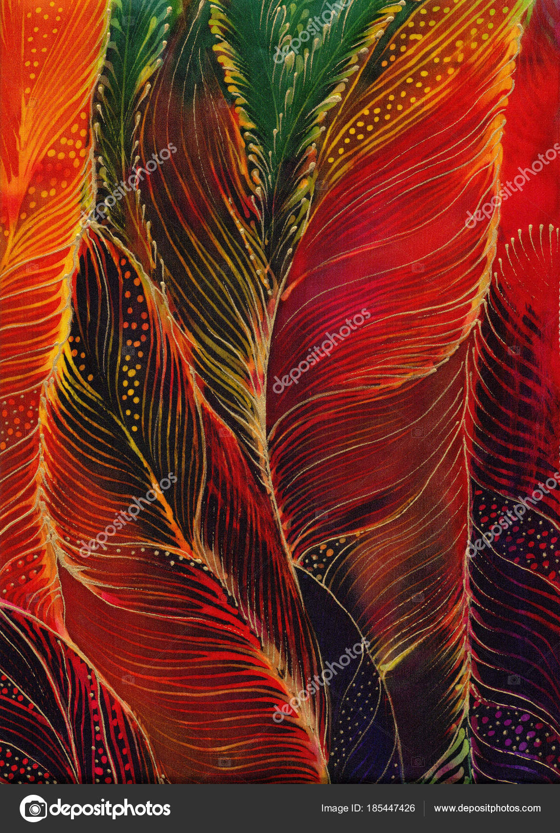 Feathers Figure Silk Batik Decorative Composition Multicolored - Visual Arts , HD Wallpaper & Backgrounds
