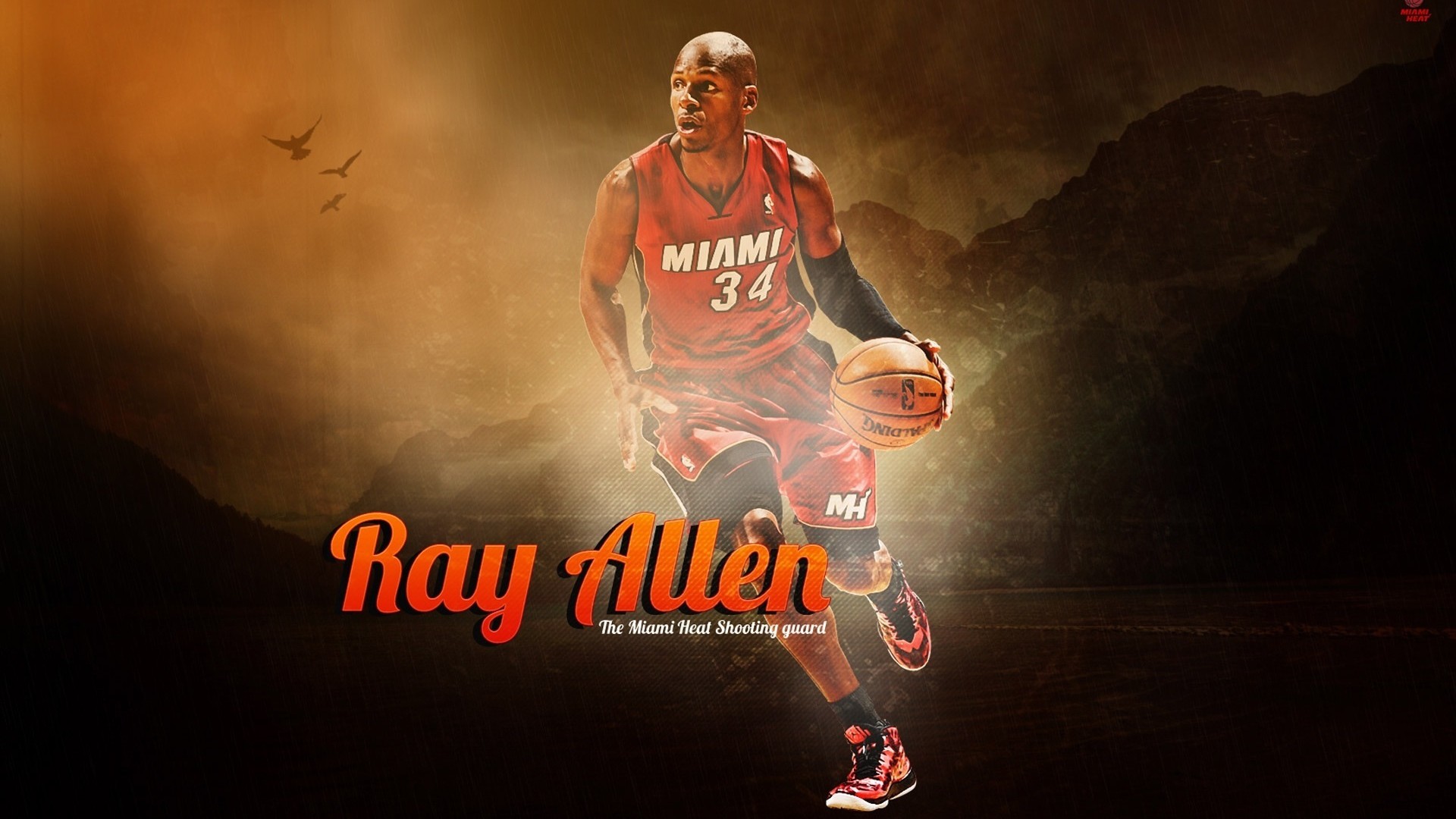 Ray Allen 2014 Miami Heat Wallpaper - Ray Allen Tapety , HD Wallpaper & Backgrounds