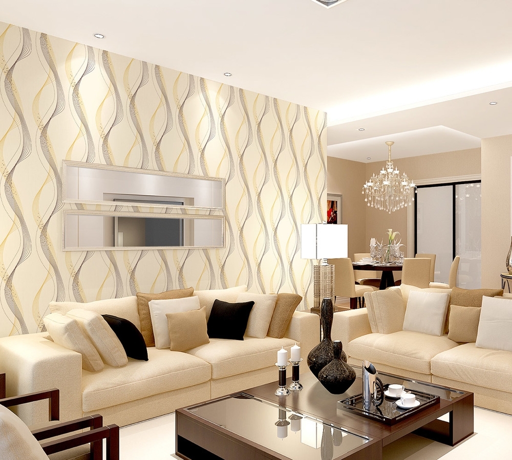 Contoh Wallpaper Dinding - Ruang Tamu Wallpaper Cantik , HD Wallpaper & Backgrounds