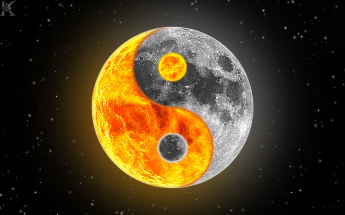 Sun And Moon Ying Yang , HD Wallpaper & Backgrounds