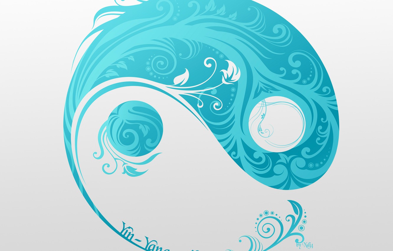 Photo Wallpaper Symbol, Grey Background, Ying Yang, - Background Image Yin Yang , HD Wallpaper & Backgrounds