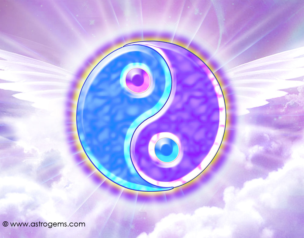 Yin Yang Wallpaper - Yin Yang Blue And Purple , HD Wallpaper & Backgrounds