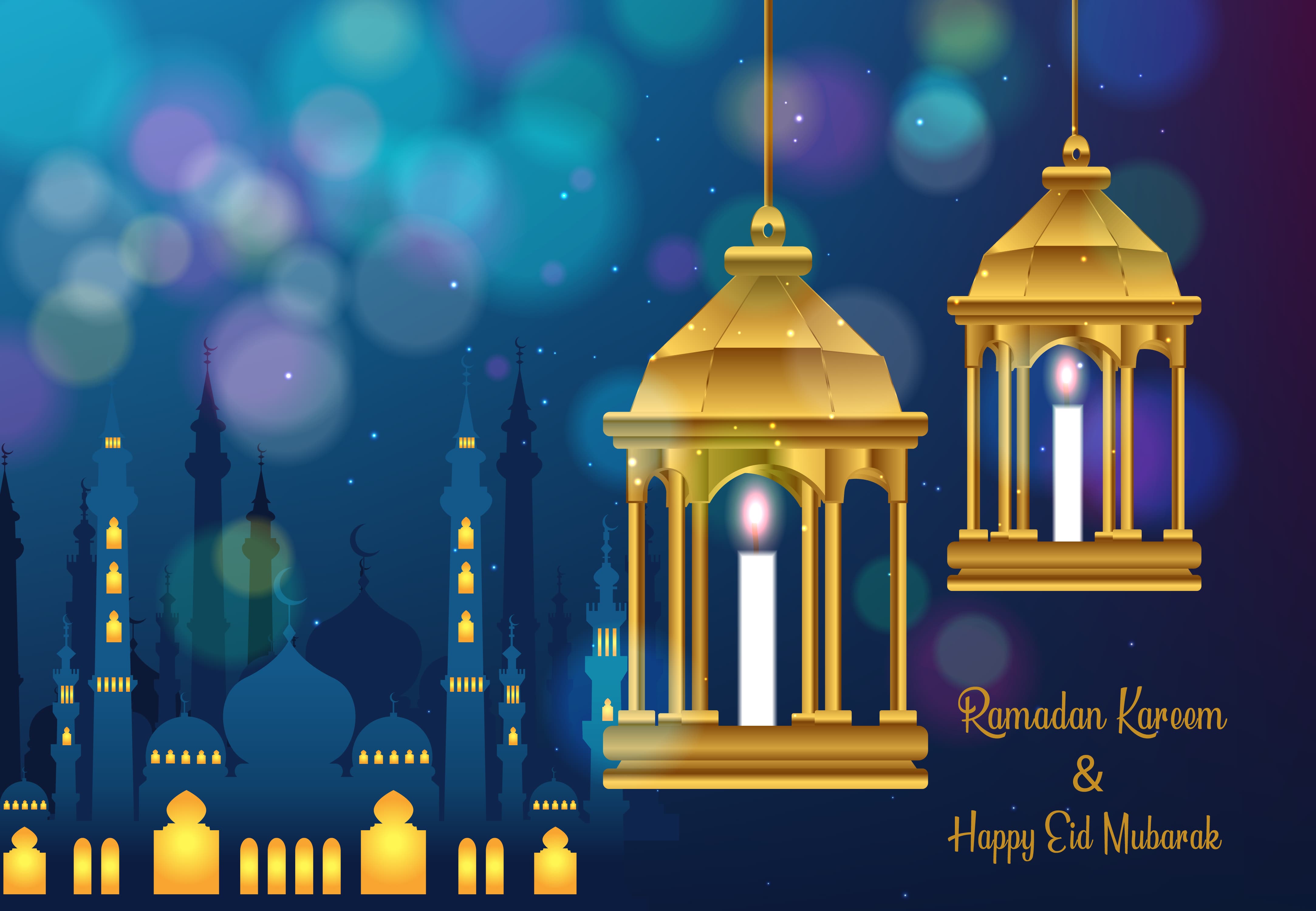 Ramadan And Eid Mubarak Wallpaper - Background Ramadhan 2020 , HD Wallpaper & Backgrounds