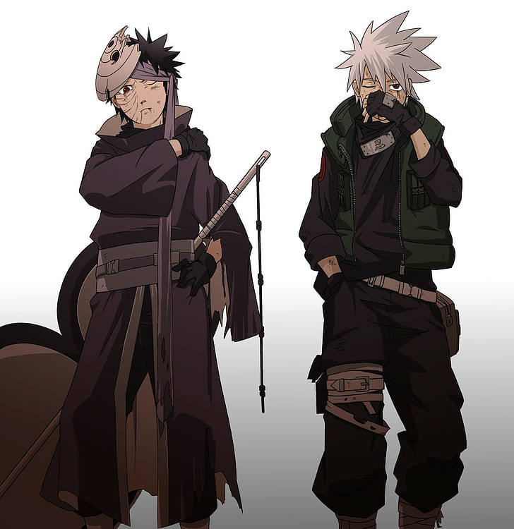 Naruto Shippuuden, Hatake Kakashi, Anime Boys, Sharingan, - Kakashi And Obito Wallpaper Hd , HD Wallpaper & Backgrounds